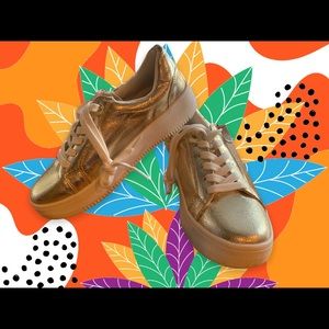 Shoedazzle Gold Sparkle Sneakers
